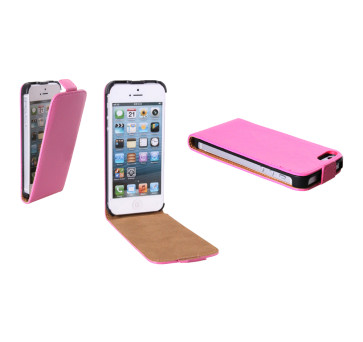 Flip Case für Apple iPhone 5 rosa pink ultra slim