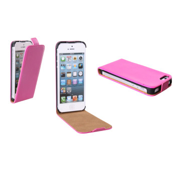 Flip Case für Apple iPhone 5 dunkel pink violet ultra slim