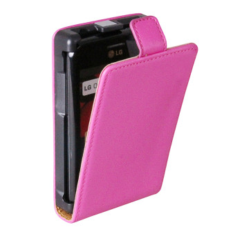 Flip Case für LG Optimus L3 (E400) dunkel pink ultra slim