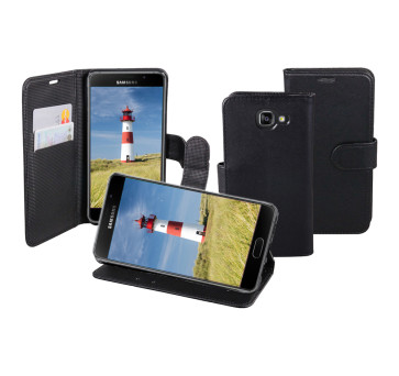 Bookstyle Tasche Kartenfach für Samsung Galaxy A5 (SM-A510) schwarz