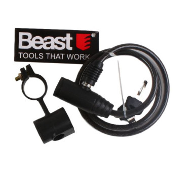 Beast Fahrrad-schloss Sicherheits-schloss Moped 6x800mm 2 Schlüssel Schwarz 