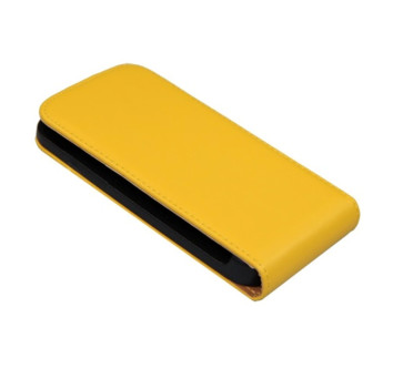 Flip Case für Samsung Galaxy I9190 S4 mini gelb ultra slim