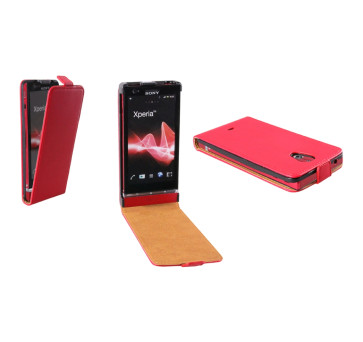 Flip Case für Sony LT30i Xperia T rot ultra slim