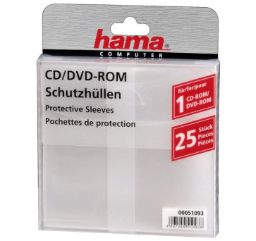 25x CD-/DVD-Schutzhüllen Transparent