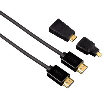 HDMI-Kabel Ethernet 1,5m + 2 HDMI-Adapter