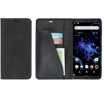 Sunne 2 Card Folio Wallet Black für Sony Xperia XZ2