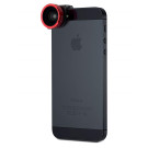 4in1 Kamera-Objektiv Weitwinkel/Fischauge/2xMakro Rot für iPhone SE/5s/5