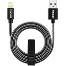 USB-A zu Lightning Alu Kabel 1m Schwarz