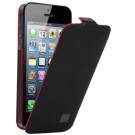 Leder-Etui Schwarz/Rot  für Apple iPhone 5/5s/SE