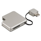 Cardreader + USB 2.0 Hub Combi Silber