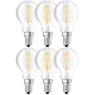 6x LED-Filament E14 4W/40W Tropfenlampe Warmweiß
