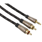 HQ Audio 1,5m Adapter-Kabel 3,5mm Klinke auf 2x Cinch-Stecker