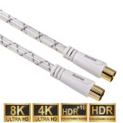 Antennen-Kabel 1,5m 120dB Filter vergoldet Weiß