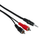 Audio-Kabel 2m 3,5-mm-Klinken-Stecker - 2 Cinch-Stecker