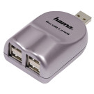 Mini 4-Port USB Hub Silber