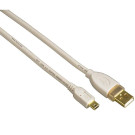 Mini-USB-Kabel vergoldet doppelt geschirmt Weiß 1,8m