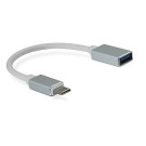USB-C auf USB-A Adapter-Kabel Silber