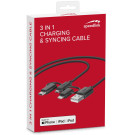 3in1 USB Adapter-Kabel Lightning/Micro-USB/USB-C 1m