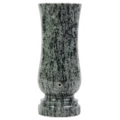 Grab-Vase aus Granit Oliven grün mit Abflussloch