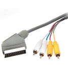 Adapter-Kabel Scart-Stecker auf 4x Cinch-Stecker (IN + OUT)