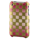 Cover Karo gold/pink für Apple iPhone 3G/3GS